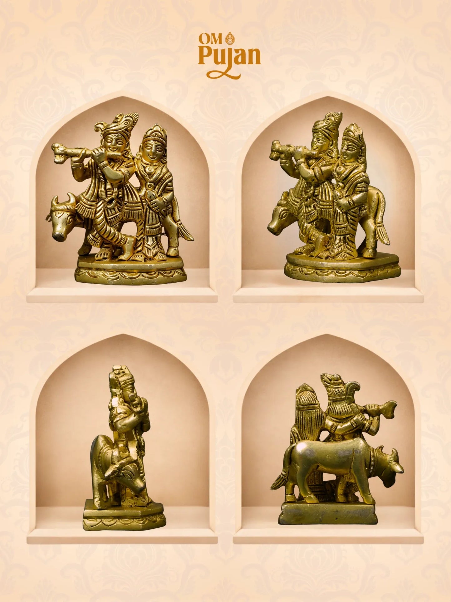 Radha Krishna Brass Idol – Classic Edition