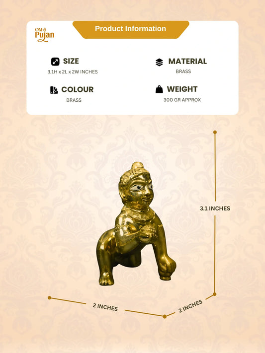 Brass Laddu Gopal Murti Premium Antique Finish