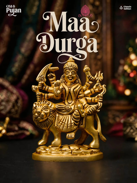 Maa Durga Brass Idol on Lion – Classic Edition
