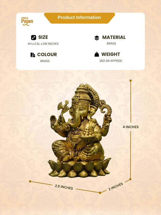 Shree Ganesh Ji Brass Idol – Signature Edition
