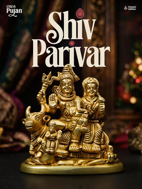 Brass Shiv Parivar Murti for Home Mandir – Classic Edition