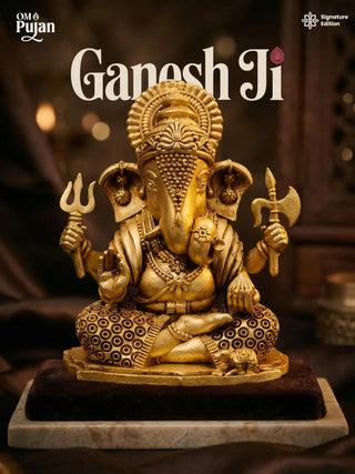 Shree Ganesh Ji Brass Idol – Signature Edition | Om Pujan