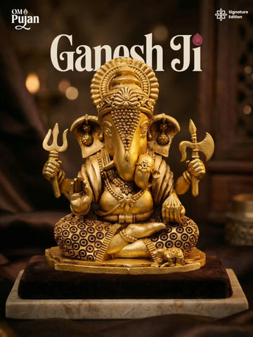 Shree Ganesh Ji Brass Idol – Signature Edition | Om Pujan