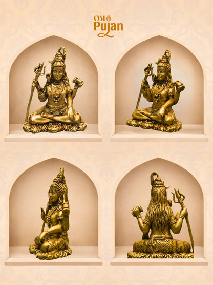 Lord Shiva Brass Idol in Meditation Pose – Signature Edition