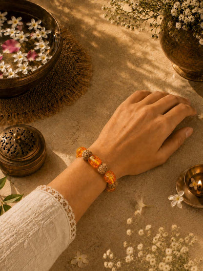 Surya Rudraksha Amber Bracelet