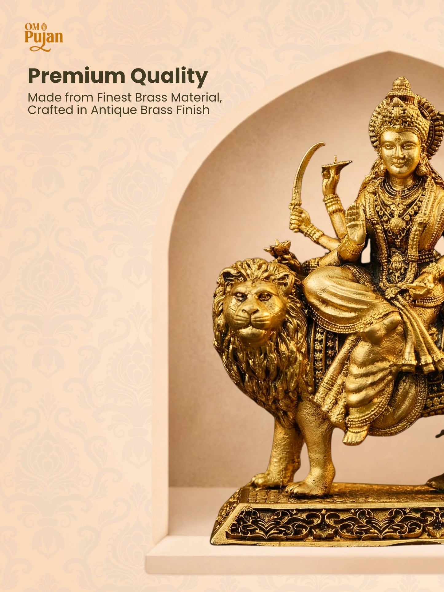 Maa Durga Brass Idol on Lion – Signature Edition