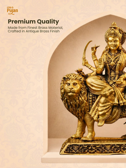 Maa Durga Brass Idol on Lion – Signature Edition