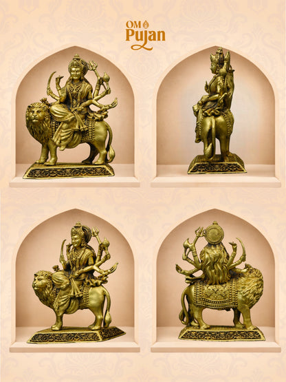 Maa Durga Brass Idol on Lion – Signature Edition