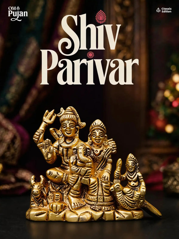 Brass Shiv Parivar Murti for Home Mandir – Classic Edition
