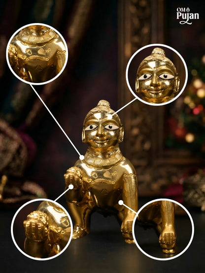 Brass Laddu Gopal Murti Premium Antique Finish