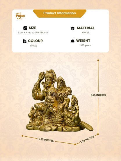 Brass Shiv Parivar Murti for Home Mandir – Classic Edition
