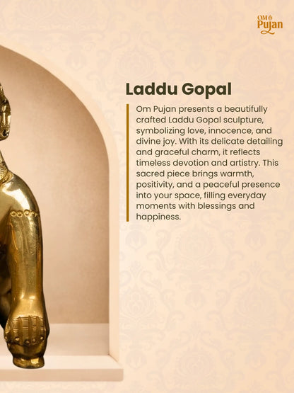 Brass Laddu Gopal Murti Premium Antique Finish