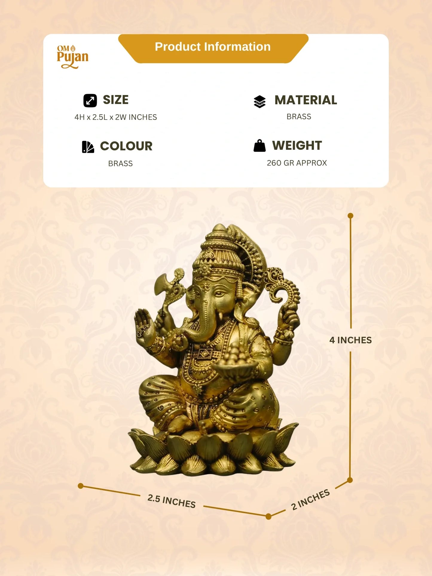 Shree Ganesh Ji Brass Idol – Signature Edition