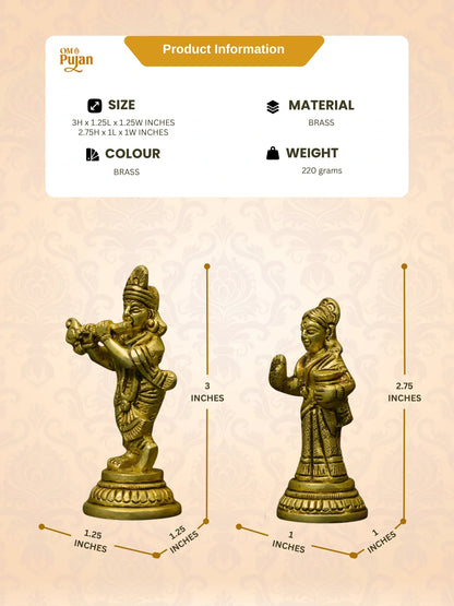 Radha Krishna Brass Idol – Classic Edition