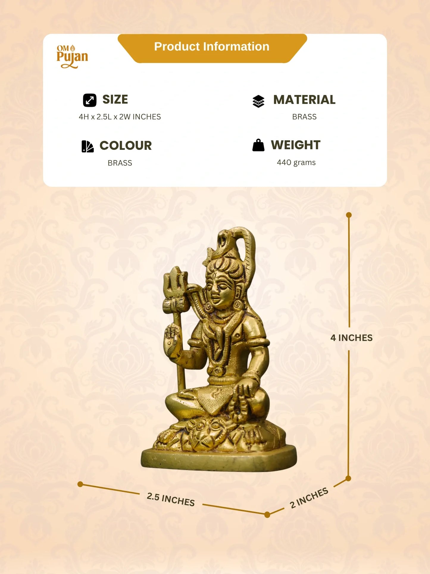 Shiv Shakti Brass Murti – Classic Edition