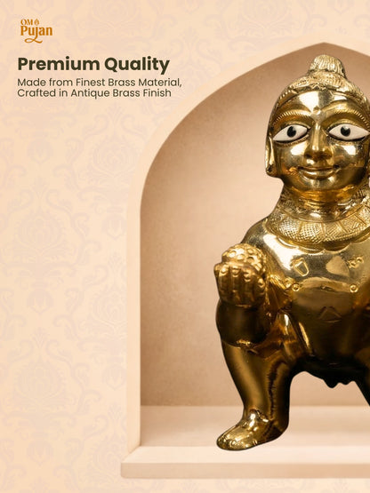 Brass Laddu Gopal Murti Premium Antique Finish