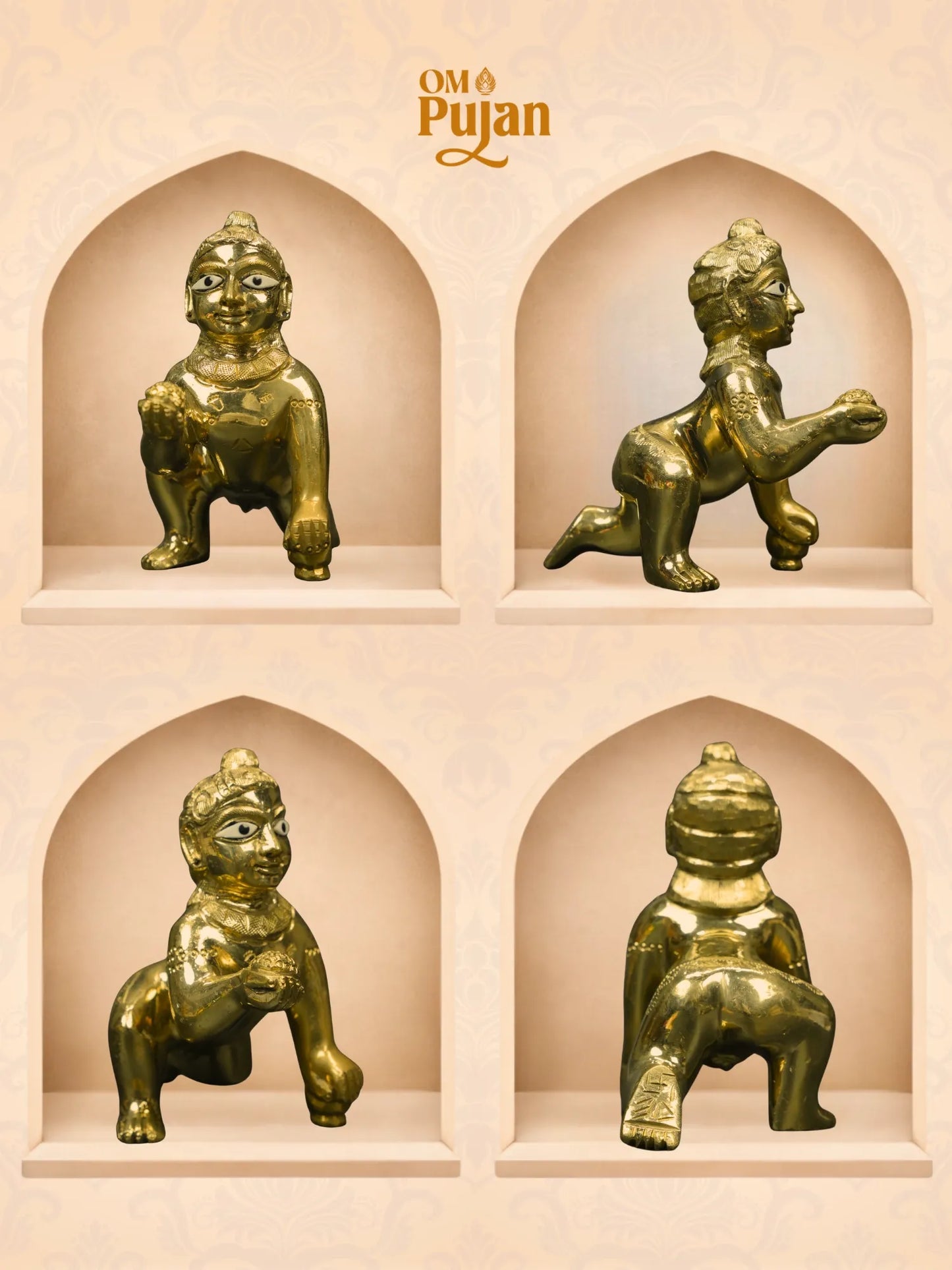 Brass Laddu Gopal Murti Premium Antique Finish