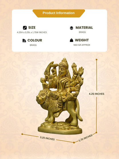 Maa Durga Brass Idol on Lion – Classic Edition