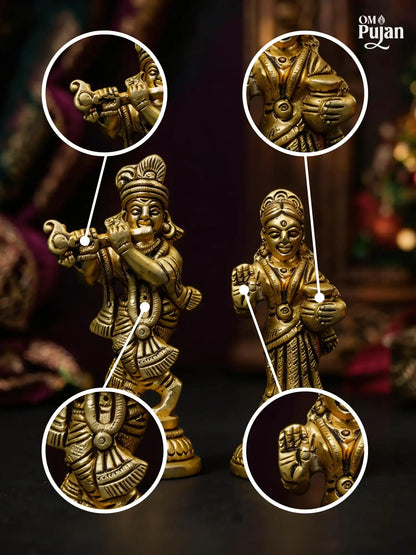Radha Krishna Brass Idol – Classic Edition