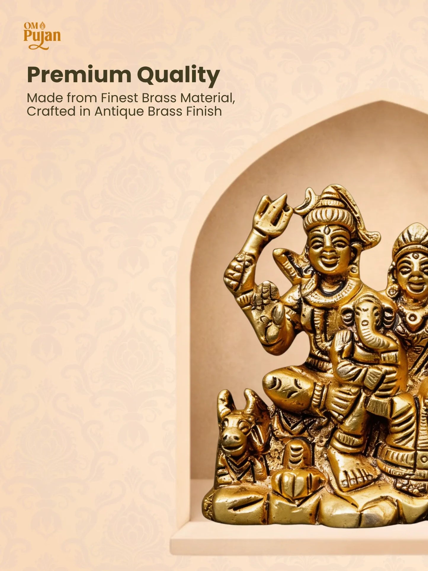 Brass Shiv Parivar Murti for Home Mandir – Classic Edition