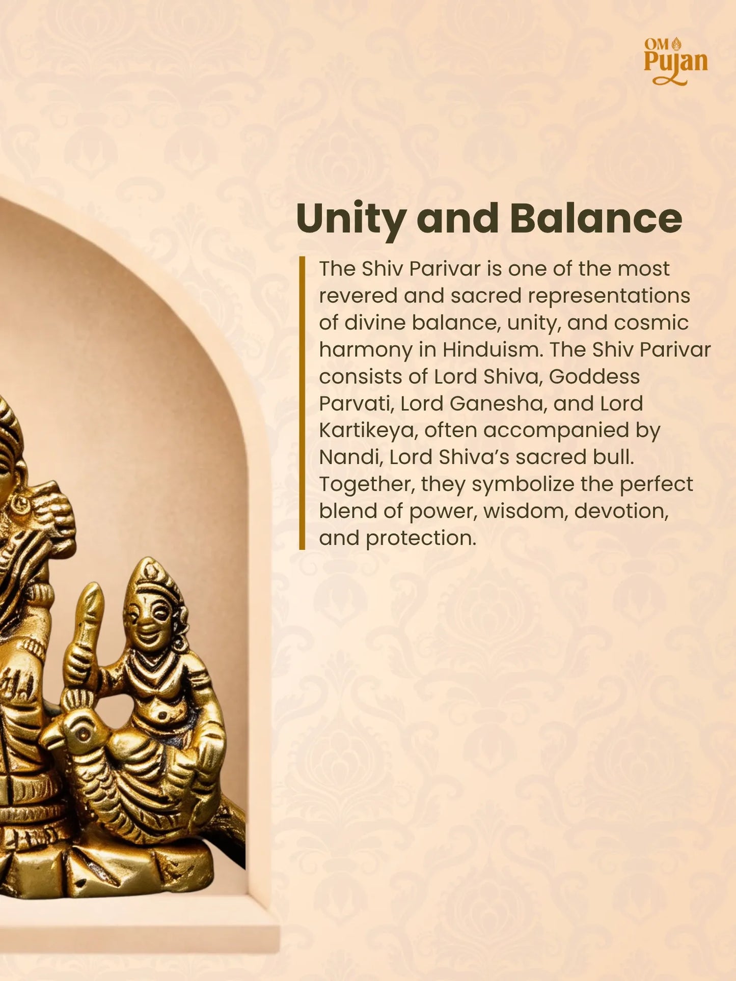 Brass Shiv Parivar Murti for Home Mandir – Classic Edition