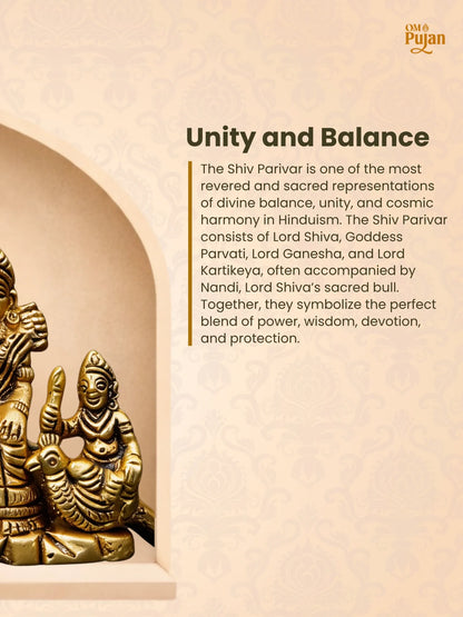 Brass Shiv Parivar Murti for Home Mandir – Classic Edition