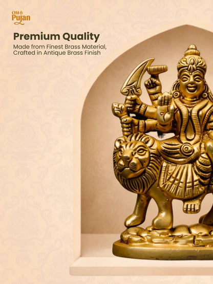 Maa Durga Brass Idol on Lion – Classic Edition