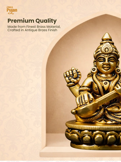 Maa Saraswati Brass Idol - Classic Edition