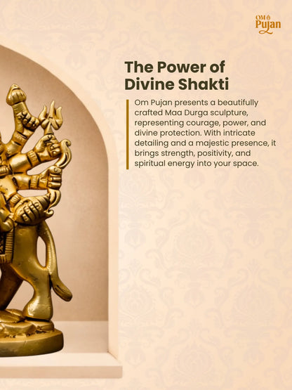 Maa Durga Brass Idol on Lion – Classic Edition