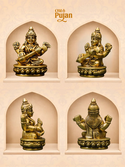 Maa Saraswati Brass Idol - Classic Edition