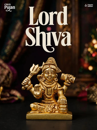 Brass Lord Shiva Idol for Home Mandi - Classic edition