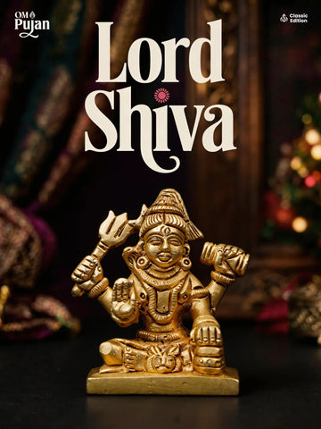 Brass Lord Shiva Idol for Home Mandi - Classic edition