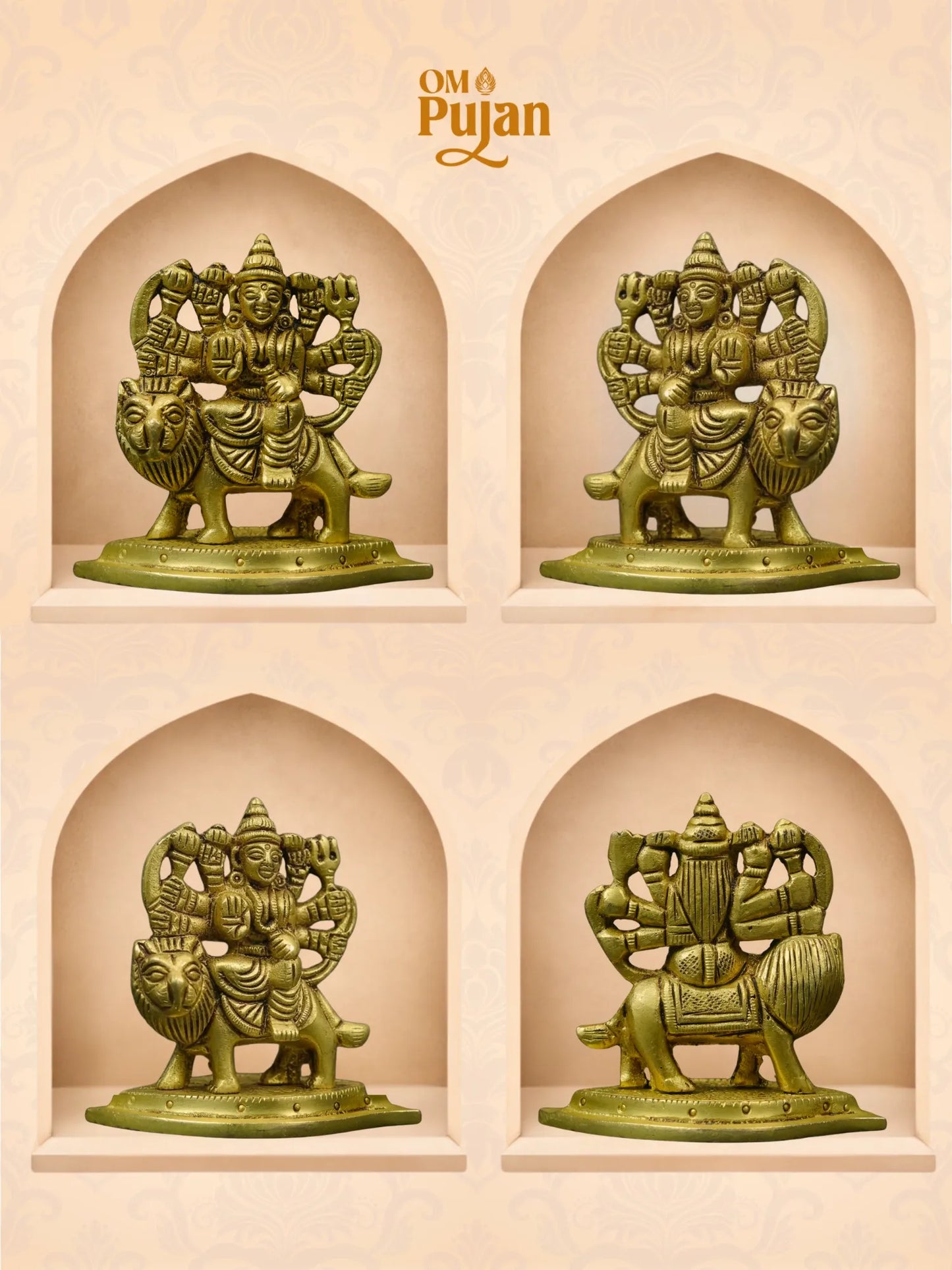 Maa Durga Brass Idol on Lion – Classic Edition