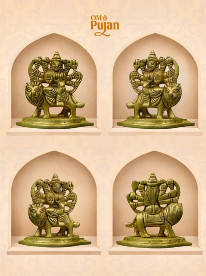 Maa Durga Brass Idol on Lion – Classic Edition