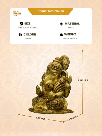 Shree Ganesh Ji Brass Idol – Signature Edition | Om Pujan