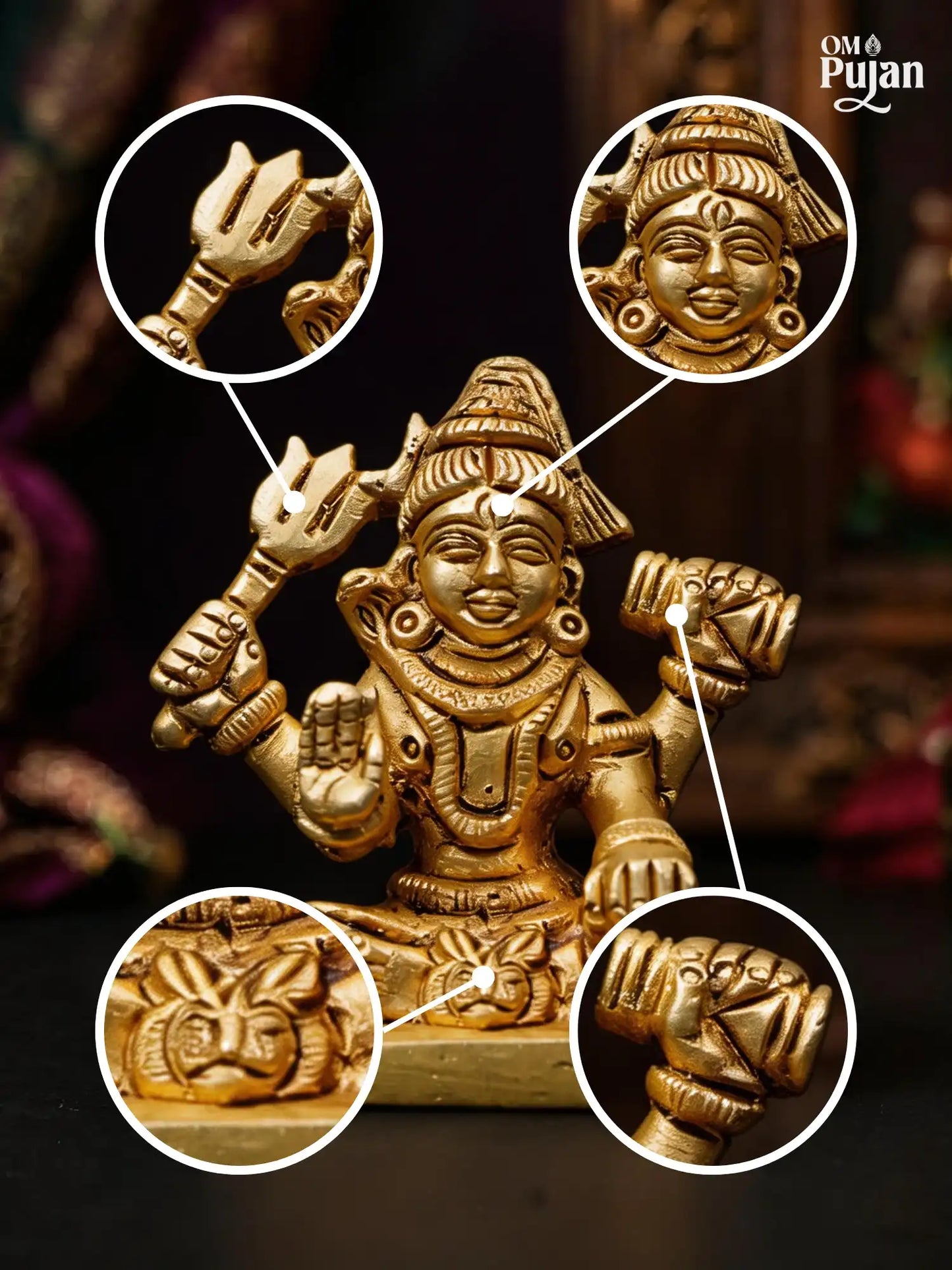 Brass Lord Shiva Idol for Home Mandi - Classic edition