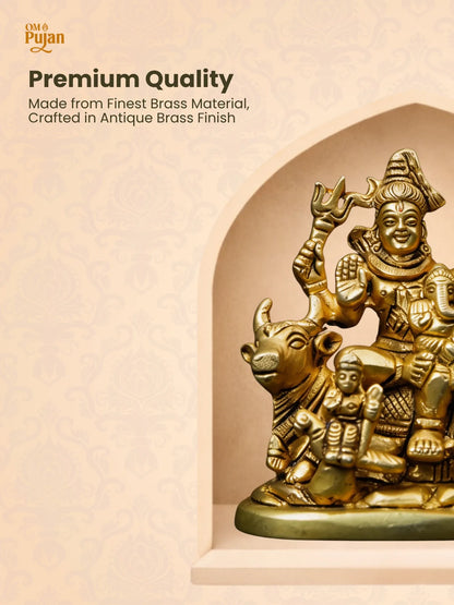 Brass Shiv Parivar Murti for Home Mandir – Classic Edition