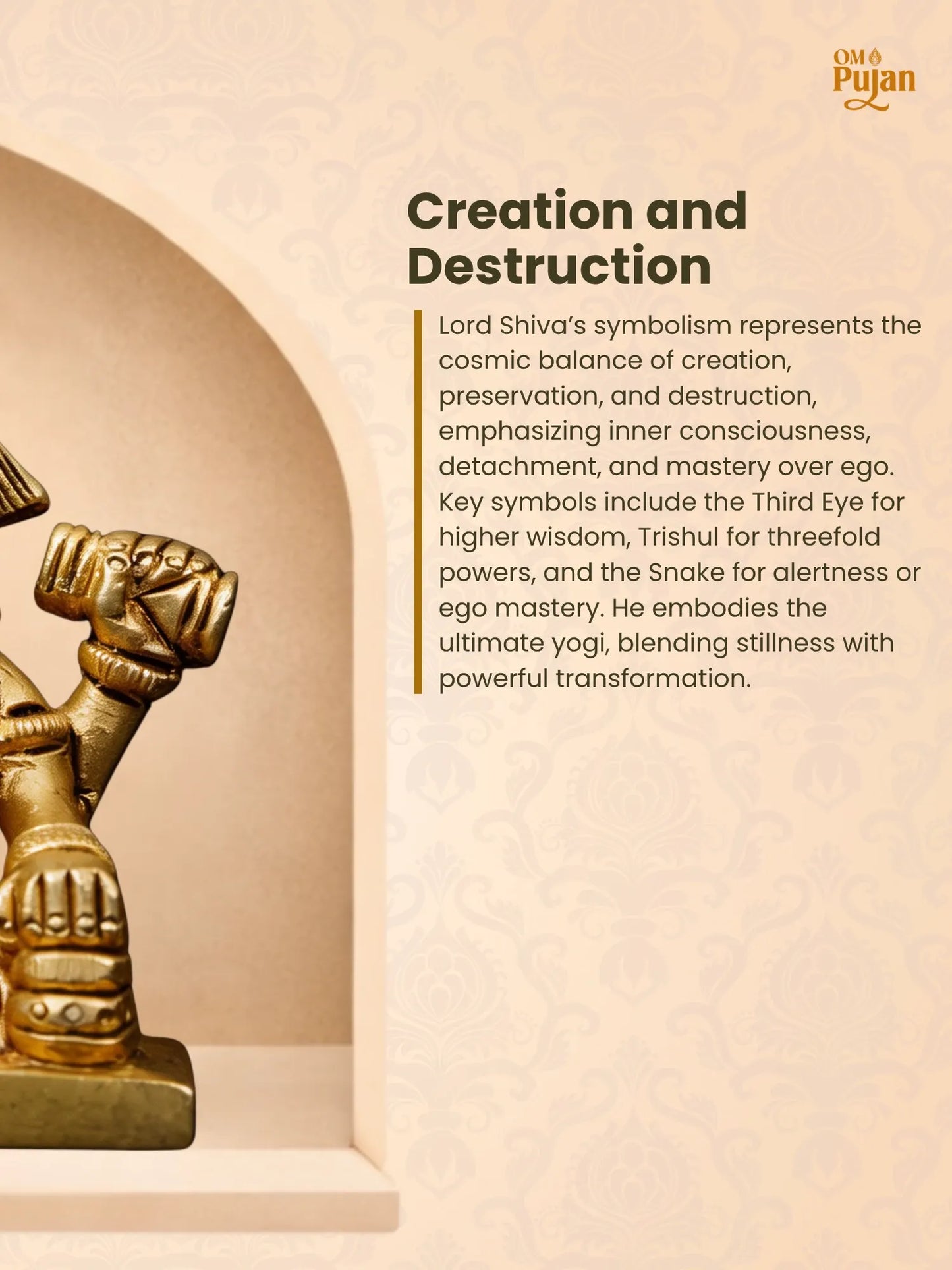 Brass Lord Shiva Idol for Home Mandi - Classic edition