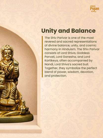 Brass Shiv Parivar Murti for Home Mandir – Classic Edition