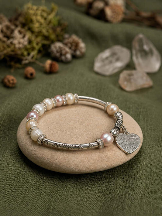 Blush Pearl Love Charm Bracelet