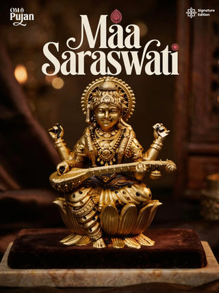 Maa Saraswati Brass Idol – Antique Finish Veena Murti | Signature Edition