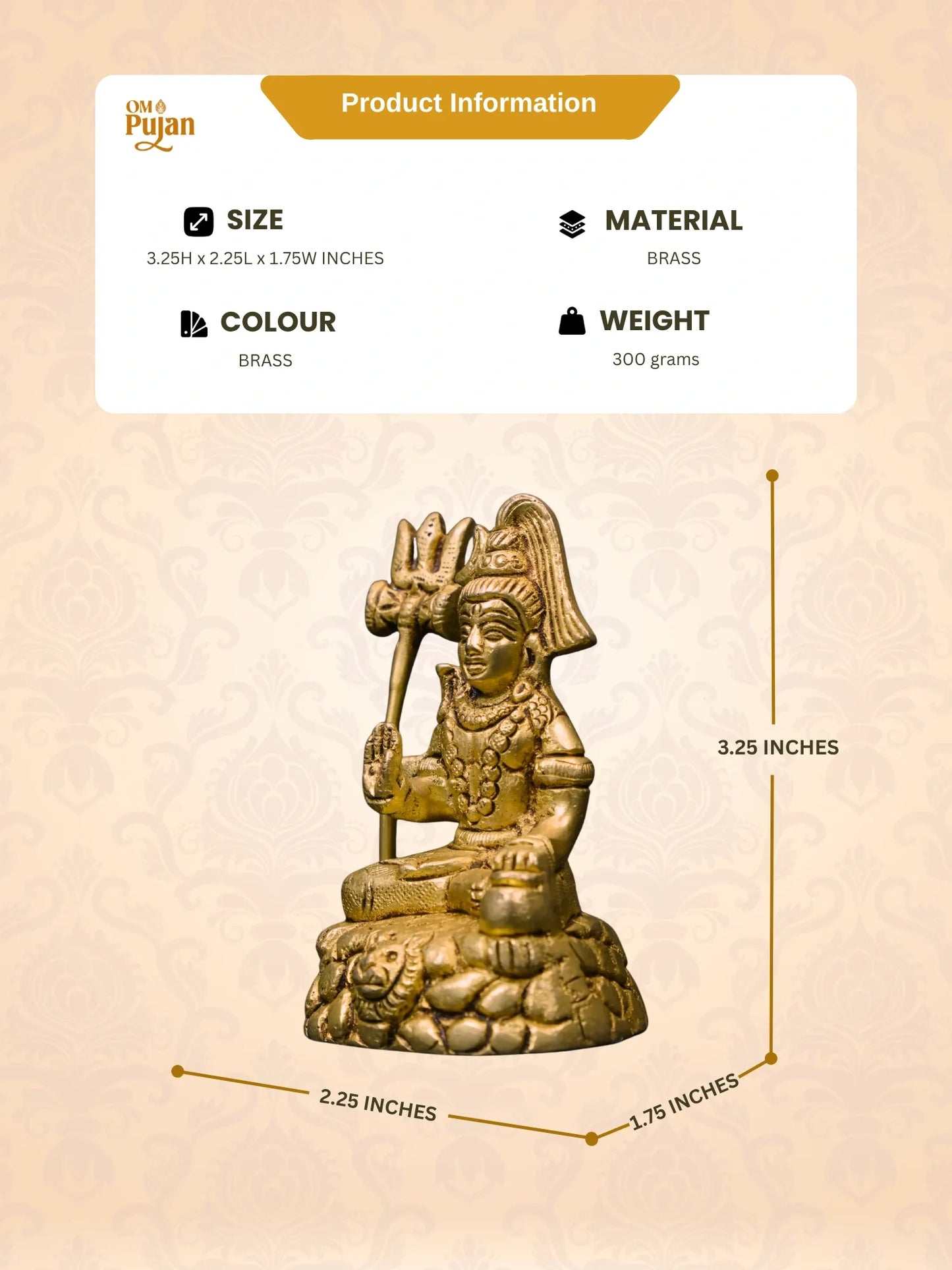 Brass Lord Shiva Idol - Classic Edition