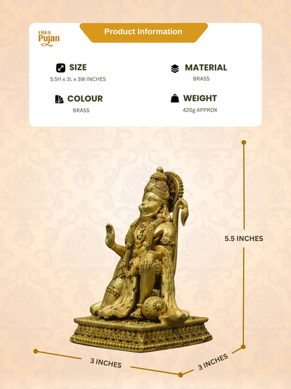 Shree Hanuman Ji Brass Idol - Signature Edition