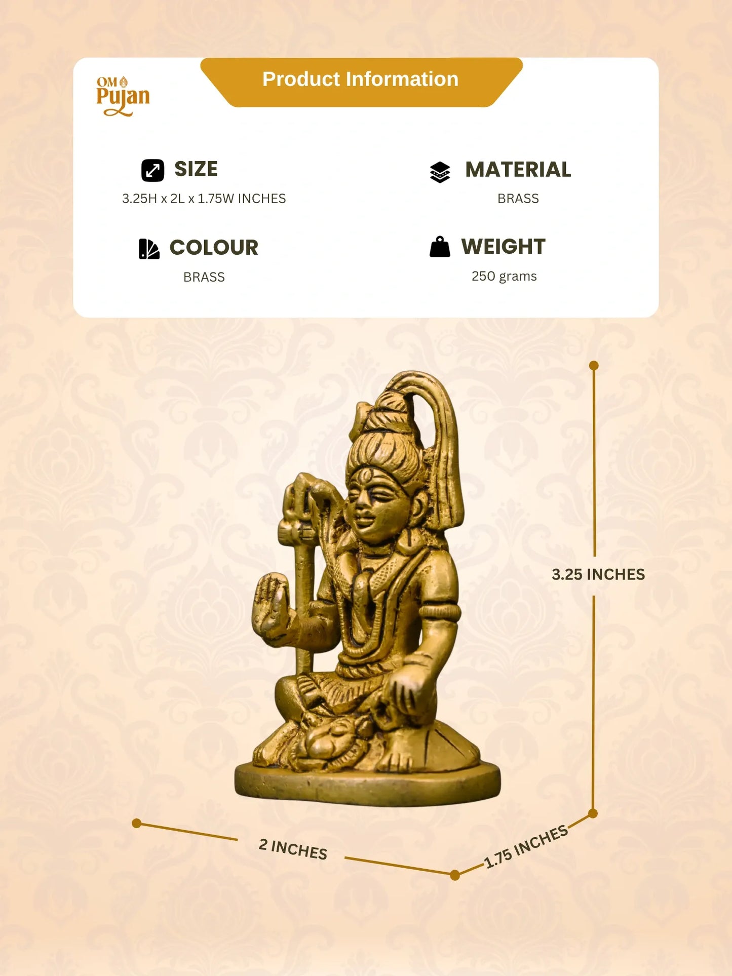 Brass Lord Shiva Murti – Classic Edition