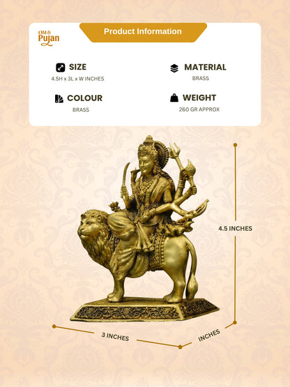 Maa Durga Brass Idol on Lion – Signature Edition