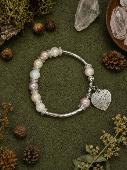 Blush Pearl Love Charm Bracelet