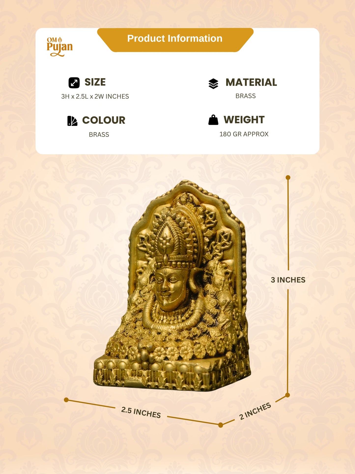 Khatu Shyam Ji Brass Idol – Signature Edition