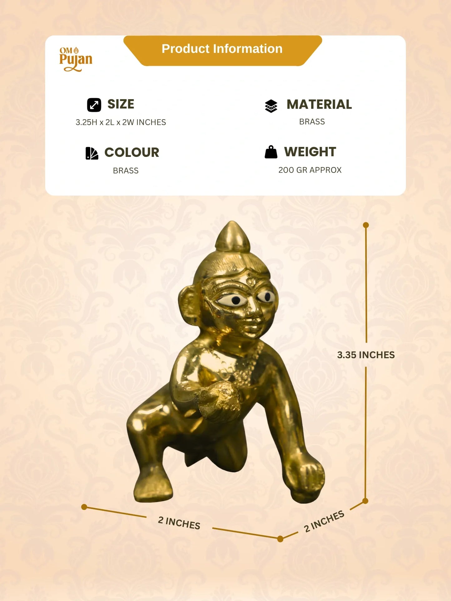 Brass Laddu Gopal Murti