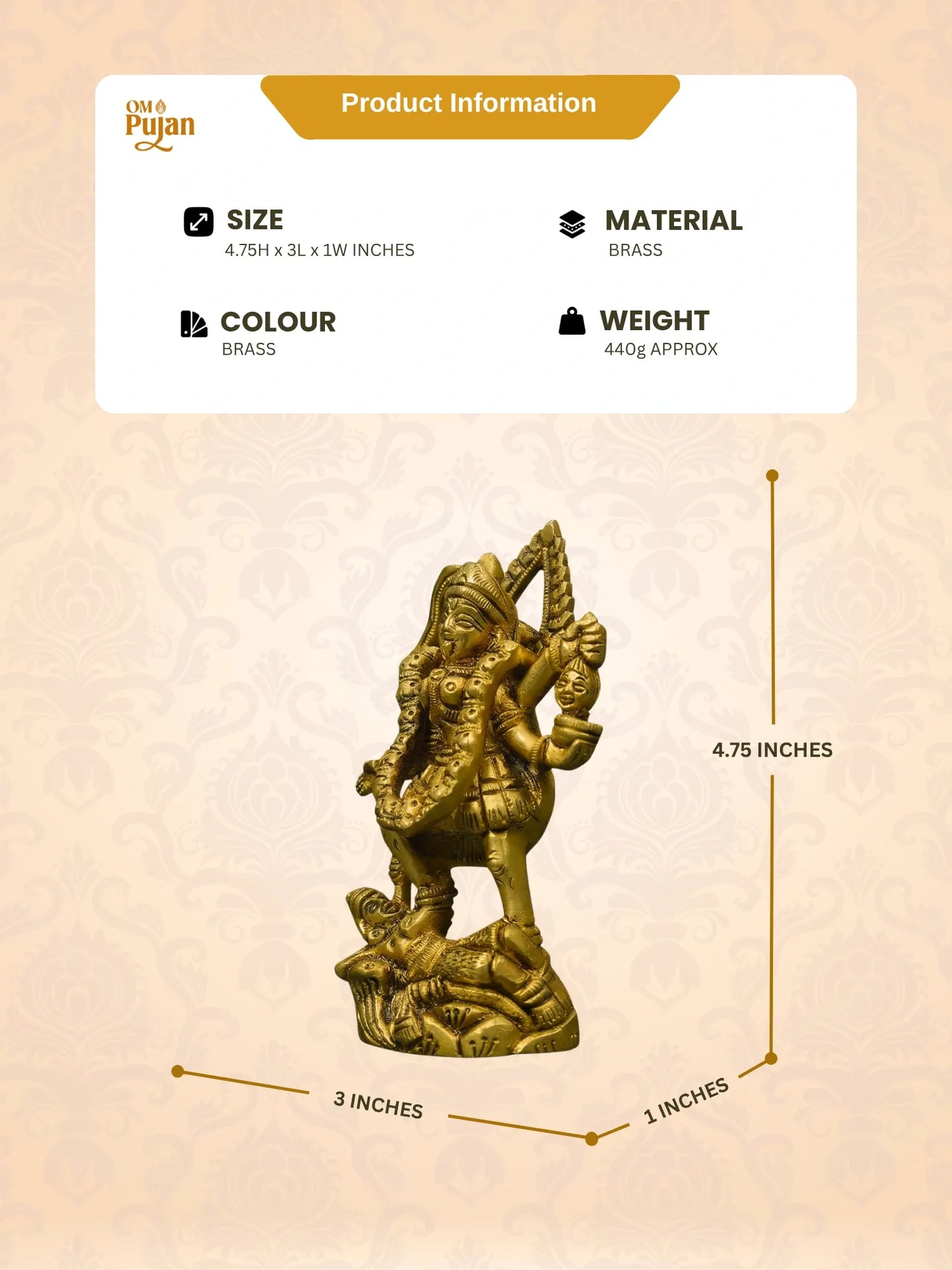 Kali Mata Brass Idol - Classic edition