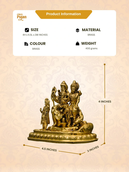 Antique Brass Shiv Parivar – Signature Edition